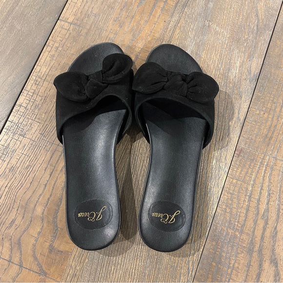 New Jcrew Bedford Bow surfed and leather sandals black US 8 - Picture 3 of 5